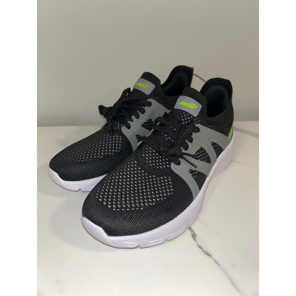 Avia Quickflash Mens Black Grey Lime Green Running Sneakers Lightweight Size 9.5